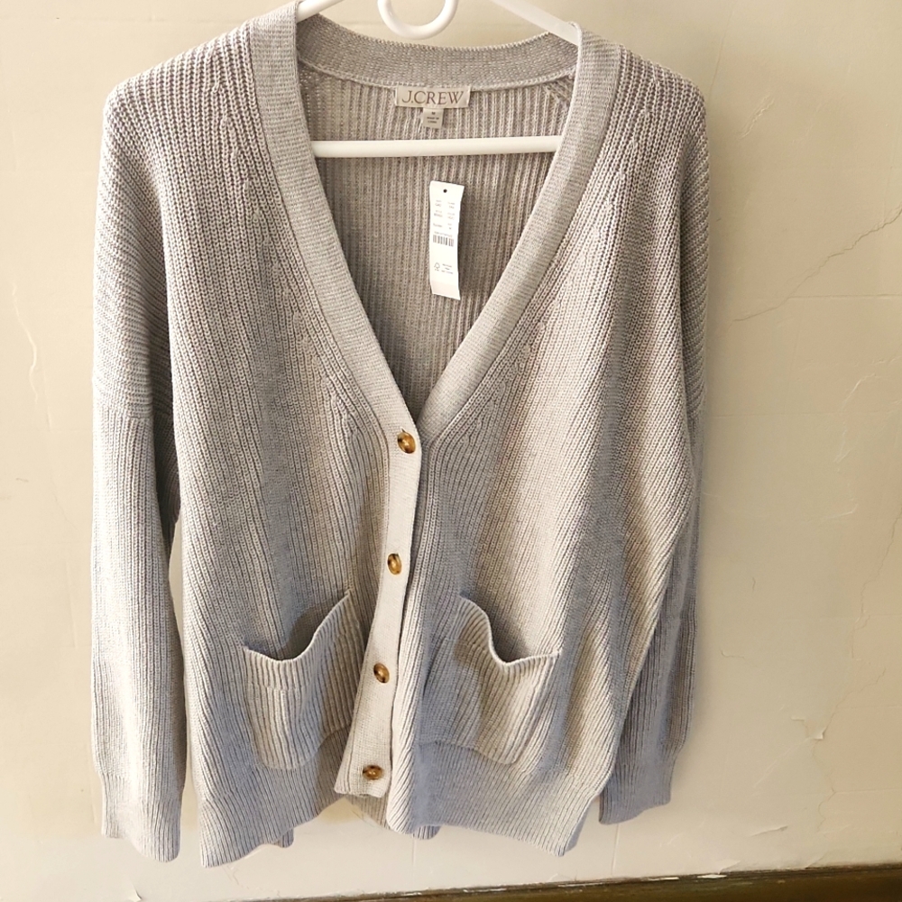 V-neck cotton-blend cardigan sweater